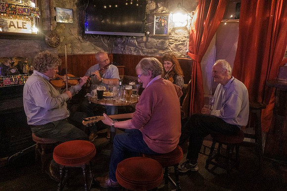 Traditional music session in Conways bar Ramelton Co Donegal Ireland
