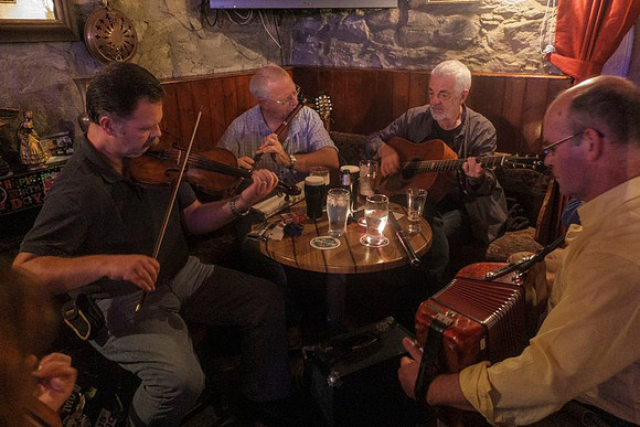 Traditional music session in Conways bar Ramelton Co Donegal Ireland